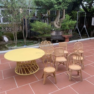 Chaise de table en rotin pour meubles pour enfants 100% matériau naturel Style OEM Caractéristique de conception Écologique - Product Image 1