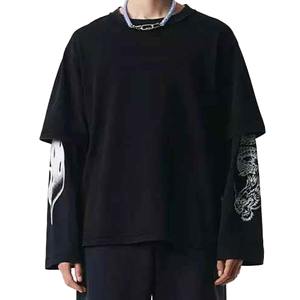 Camiseta Moderna para Hombre de Doble Capa, Camiseta de Manga Larga, Camiseta de Doble Capa Personalizada, Nuevo Estilo, Camiseta de Doble Manga para Hombre - Product Image 6