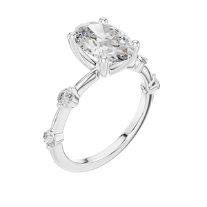 แหวนเพชรทรงรี 2.24 กะรัต เพชรเพาะเลี้ยงสำหรับผู้หญิง VVS-VS EF CVD เพชร 18KT, 14KT, 10KT ทอง และ 925 เงิน มอยส์ซาไนต์ - Product Image 1