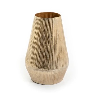 แจกันดอกไม้โลหะสีทองโบราณแจกันตกแต่งบ้านศิลปะทำจากเหล็ก - Product Image 1