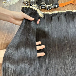 Vente en gros tendance 2024 noir Bonestraight faisceaux brut vietnamien cheveux humains pour les têtes d'entraînement pour les femmes noires modèles féminins - Product Image 1