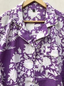 ชุดนอนผู้หญิงลายดอกไม้สไตล์อินเดีย ชุดนอนพิมพ์ลาย ชุดนอนใส่กลางคืน ชุดออกงาน ชุดของขวัญคริสต์มาสสำหรับเธอ - Product Image 2