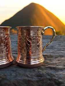 Lujo al por mayor Mocktail cobre vidrio Metal alta textura pulida diseño impreso cobre vidrio para Hotel y restaurante de la India - Product Image 3