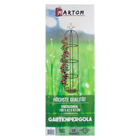 Pérgola de Jardín MARTOM de Hierro Negro de 190 cm, Columna con Tubo de 12 mm de Diámetro, Operación Manual, para Balcón, Jardín, Plantas Trepadoras