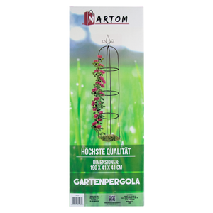 Pérgola de Jardín de Hierro de 190 cm con Columnas, Operación Manual, para Balcón y Jardín, con Madera Tratada Natural para Flores Trepadoras y Puentes - Product Image 4