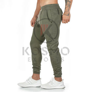 Pantalones de chándal de algodón para hombre, bolsillos con cremallera, ajustados, para gimnasio, que absorbe el sudor, deportes informales, para correr, pantalones de entrenamiento ligeros - Product Image 1