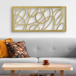 Pieza de Arte de pared de Metal contemporáneo para el hogar Acento interior de lujo Elegante sala de estar Decoración de pared del dormitorio - Product Image 5