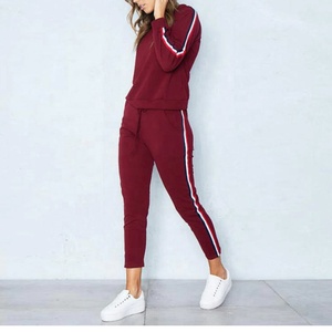 Ensemble de jogging décontracté pour femme, unisexe, manches longues, 2 pièces, vêtements d'automne et d'hiver, avec pantalon ajusté, couleur unie - Product Image 3