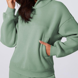 Survêtements d'hiver à capuche pour femmes, impression personnalisée, manches longues, 100% coton respirant - Product Image 3