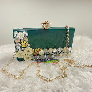 Luxury Resin <b>Clutch</b> Bag with Angel Style Excellent Design for Women's Party Wear & Wending Partyware By FWE - Product Image 1