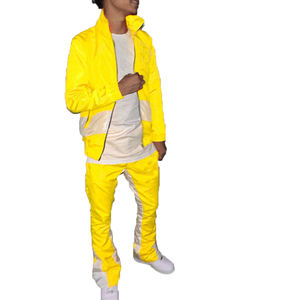 เซ็ตกางเกง2ชิ้นซิปสะท้อนแสงเซ็ตเสื้อแจ็กเก็ตชุดวอร์มเสื้อกันลมระบายอากาศ - Product Image 6