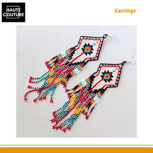 Pendientes Aztecas Bordados a Mano de Alta Calidad de 15 cm para Mujer - Proveedor Mundial para Pedidos al por Mayor al Mejor Precio - Product Image 3