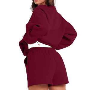 2025 femme hiver ensembles femmes 2 pièces tenues sweat et ensemble court surdimensionné sweat Shorts survêtement vêtements - Product Image 6