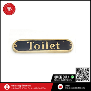 Handmade Brass Toilet Door <b>Sign</b> | Premium Solid Metal <b>Bathroom</b> Plaque | Vintage Luxury Home Decor | Trendy Wall & Door Signage - Product Image 5