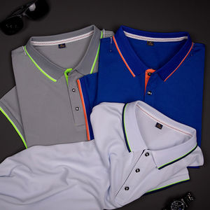 Personalizado de alta calidad 100% algodón transpirable de punto Casual manga corta deportes para camisas para hombres - Product Image 5