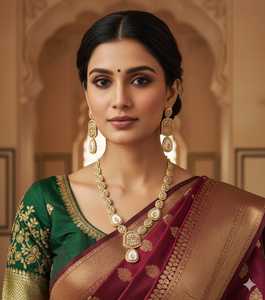 Ensembles de colliers antiques de qualité standard Ensembles de bijoux de mode 77gm pour femmes Ensemble de bijoux de mariée pour mariage et festival - Product Image 2