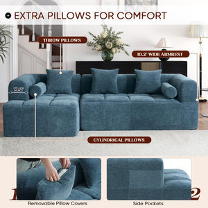 Producto 2026 en Alibaba, Amazon, TikTok: Sofá en Forma de L con Chaise Longue para Sala de Estar, Empacado al Vacío - Product Image 3