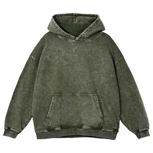 เสื้อฮู้ดผ้าซักกรดสำหรับผู้ชายผ้าฝ้าย100% แบบสวมหัวเสื้อใส่ Hoodie2026โอเวอร์ไซส์น้ำหนักเบา - Product Image 5