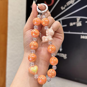 Toptan akrilik şeffaf DIY el yapımı boncuk anahtarlık cep telefon ahizesi, zarif yüksek kaliteli yüksek değerli cep telefon zinciri - Product Image 6