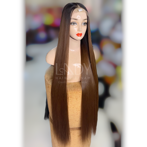 วิกผมสำหรับผู้หญิงสีดำกระดูกตรงสีน้ำตาลทำจากผมคนเวียดนามผมยาว - Product Image 5