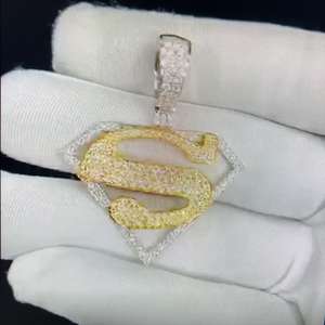 Personalizable 14K chapado en oro amarillo Moissanite diamante colgante mejorado VVS claridad diseño personalizado joyería fina para fiesta HipHop - Product Image 6