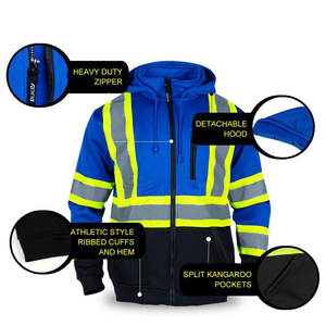 Reflective Hi Vis Hoodie Ropa de construcción Ropa DE TRABAJO Alta visibilidad Hi Vis Hoodie para hombres - Product Image 4