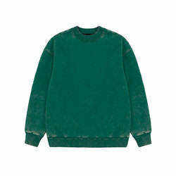 Men Acid Wash Drop Shoulder Sweatshirts 100% Cotton French Terry Unisex Crewneck <b>Mock</b> <b>Neck</b> 450GSM Sweatshirt For Men - Product Image 5