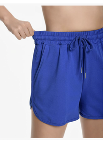 Pantalones Cortos Deportivos de Verano para Mujer, Pantalones Cortos Casuales de Algodón, Dobladillo Curvo, Cordón Ajustable, Pantalones Cortos Deportivos de Jersey con Bolsillos, Nuevo - Product Image 4