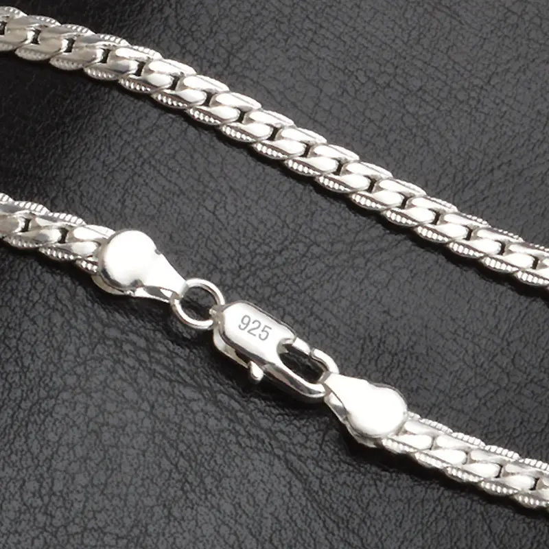 18k White Gold Filled Chain Necklace For Men And Women 5mm*20 Inch//