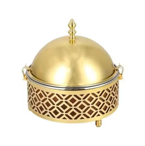 Olla caliente dorada redonda exclusiva con tapas, cazuela de gran venta para comida de Ramadán y Eid, artesanía superior - Product Image 4