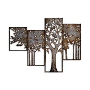 Argent Brillant Poli Luxueux Qualité Métal Fait Gingko Feuilles Designer Maison Chambre Et Hall Décoration Mur Art De L'Inde - Product Image 6