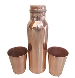 Bouteille d'eau en cuivre pur avec verre pour salle de sport Yoga Office Bouteille d'eau en cuivre pur 1000 ml avec le coût le plus bas - Product Image 1