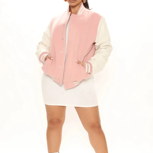 Best <b>Women's</b> Fabric Lined Varsity <b>Jacket</b> Comfortable New Design Breathable New Style Wholesale <b>Women</b> Customized Varsity <b>Jacket</b> - Product Image 3