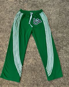 กางเกงขายาวกันยับสำหรับผู้ชายมีหลายสีพิมพ์ลายเองมีแถบด้านข้างและเอวรูดสีพื้นย้อมสี - Product Image 4