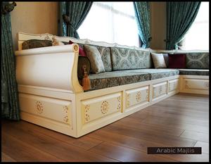 การออกแบบตกแต่งภายในแบบอาหรับมาจลิส ดีไซน์คลาสสิกสมัยใหม่ ชุดห้องนั่งเล่นหรูหรา ที่นั่งเข้ามุมสุดหรู ดีไซน์ประหยัดพื้นที่ - Product Image 2