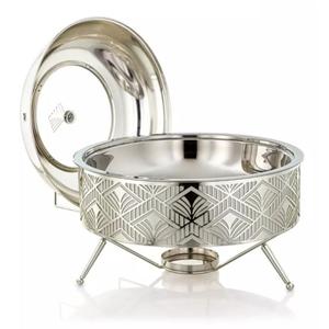 Elegancia para servir alimentos, cazuela redonda de oro rosa para servir alimentos, plato para frotar para proveedores mayoristas - Product Image 4