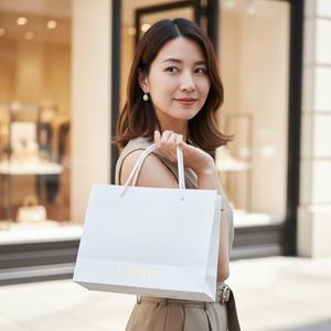 Custom Luxury <b>Gold</b> Foil Matte Embossed Laminated Eco-Friendly Biodegradable Sturdy Paper Shopping Bag UV Logo Printing Package - Product Image 3