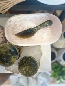 Quality Acrylic Resin Handmade Eco-Friendly Right-Handed Dishwasher <b>Safe</b> Kitchen Use Cheese <b>Knife</b> Marble Texture Aqua Swirl - Product Image 3