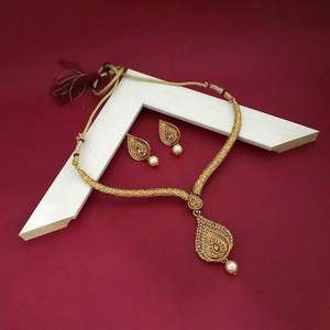 Ensemble collier en pierre autrichienne marron Kriaa plaqué or bijoux fins 1113209 - Product Image 1