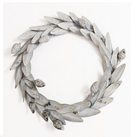 Elegante Corona Moderna de Lujo con Diseño de Hojas y Flores Metálicas para Primavera, Verano, Otoño, Invierno, Bodas en Interiores, Halloween, Día del Padre, Decoración de Pared