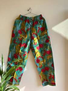 Pijama de algodón con estampado de tigre verde hermoso para mujer, V con cuello en traje de noche, ropa de dormir cómoda transpirable suave, estilo informal Sexy - Product Image 5