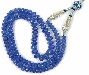 Natural Tanzanite Gemstone beads 8 Inch Strand Smooth Roundelles Shape Carving Beads For Jewellery making