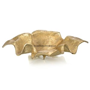 Cuenco de forma irregular chapado en oro de alta calidad fundido de aluminio de alta calidad para frutas y chocolates que sirven suministros para el hogar y el hotel - Product Image 4