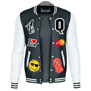 Chaqueta Varsity de alta calidad Unisex mangas de cuero béisbol letra impresa hombres Hip Hop Patchwork Varsity chaqueta para mujer - Product Image 1