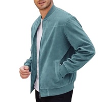 Jaket Kulit Suede Pria Warna Solid Berbahan Bulu Domba Katun Bernapas untuk Musim Dingin, Laris Manis OEM