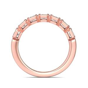 10K Rose <b>Gold</b> Emerald Cut Lab Grown Diamond Wedding Engagement Party Anniversary <b>Ring</b> 1.00 CTW Bezel <b>Set</b> Minimalist Stackable - Product Image 2