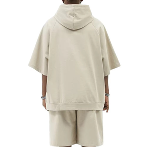 2025/2026 Custom Sun faded <b>Men's</b> Short Set Two Pieces pullover Hoodie and Shorts Set cotton <b>Men</b> Pullover Hoodie and Shorts Set - Product Image 4