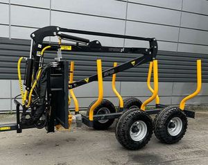 Remolque forestal de 5 toneladas con eje de componentes de núcleo de grúa para transporte de troncos - Product Image 1