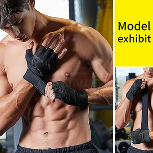 New Summer Half Finger Leather Gym <b>Gloves</b> for <b>Weight</b> Lifting Non-Slip Unisex Made in Pakistan - Product Image 4