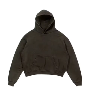 Meilleure vente 100% coton French Terry sweat à capuche pour homme poids lourd 450GSM surdimensionné unisexe recadrée capuche Streetwear pull - Product Image 3